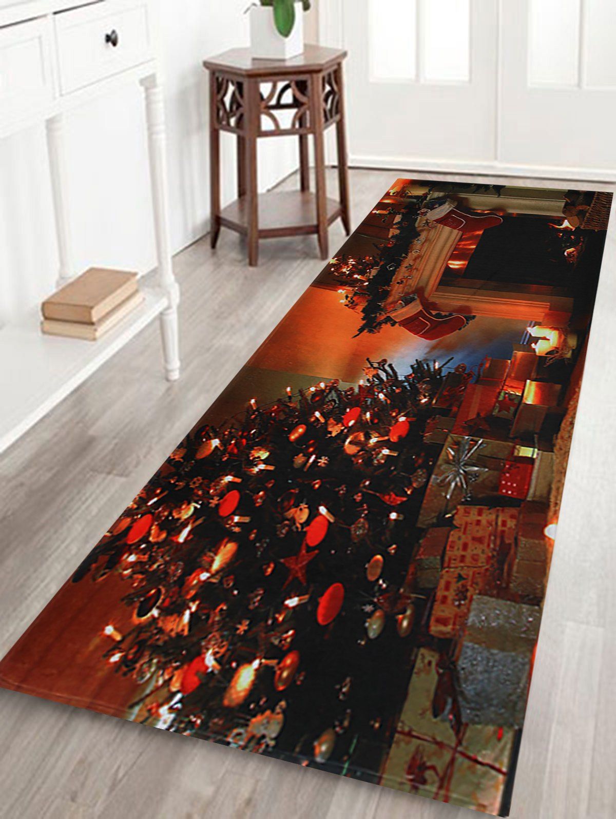 

Christmas Tree Fireplace Pattern Anti-skid Water Absorption Area Rug, Colormix