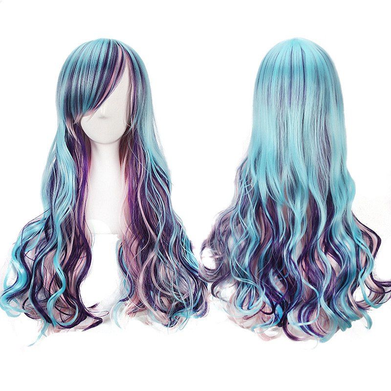 

Long Side Bang Wavy Colorful Harajuku Lolita Cosplay Wig