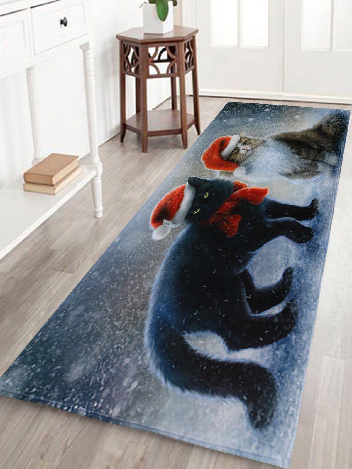 

Christmas Cats Pattern Anti-skid Water Absorption Area Rug, Colormix