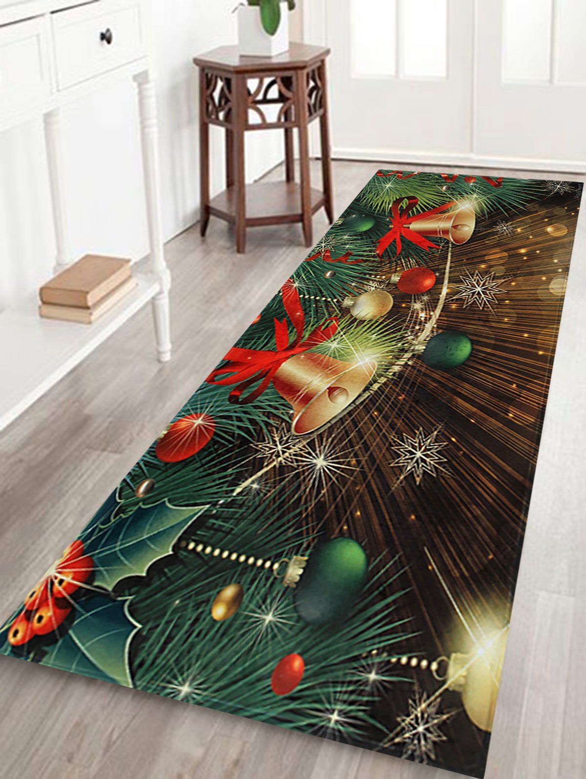 

Christmas Bells Baubles Pattern Anti-skid Water Absorption Area Rug, Colormix
