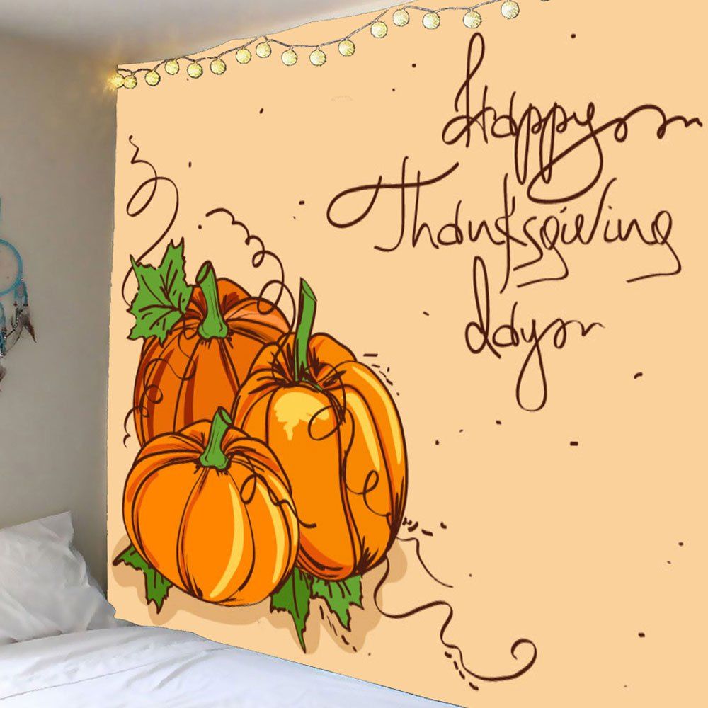 

Thanks Giving Day Pumpkin Print Wall Art Tapestry, Ginger