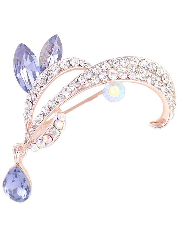 

Rhinestone Sparkly Teardrop Brooch, Purple
