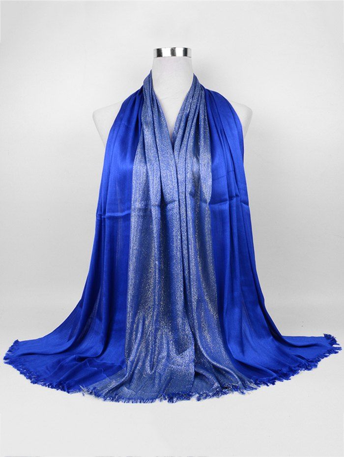 

Vintage Spun Gold Tone Long Scarf, Royal