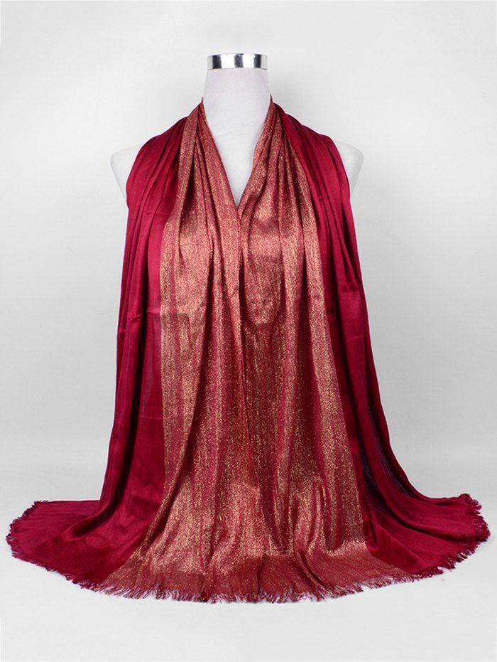 

Vintage Spun Gold Tone Long Scarf, Claret