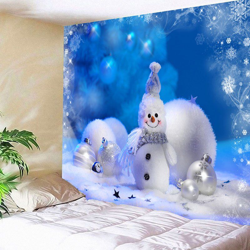 

Wall Hanging Christmas Snowman Bedroom Tapestry, Blue