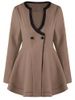 Button Fit and Flare Coat -  
