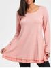 Scoop Neck Chiffon Trimmed Tunic Top -  