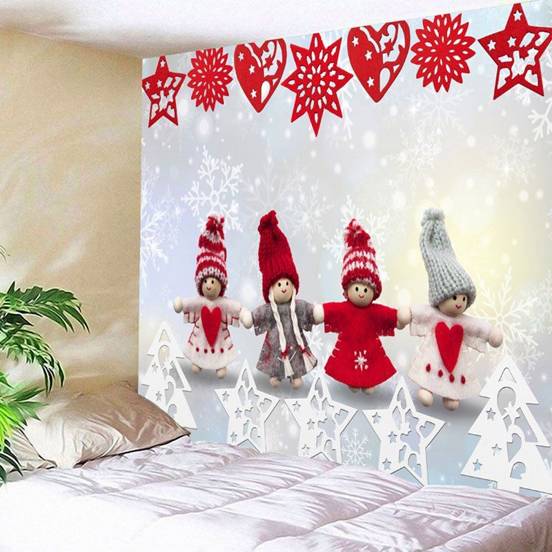 

Christmas Snowman Paper Cutting Printed Wall Tapestry, Colormix