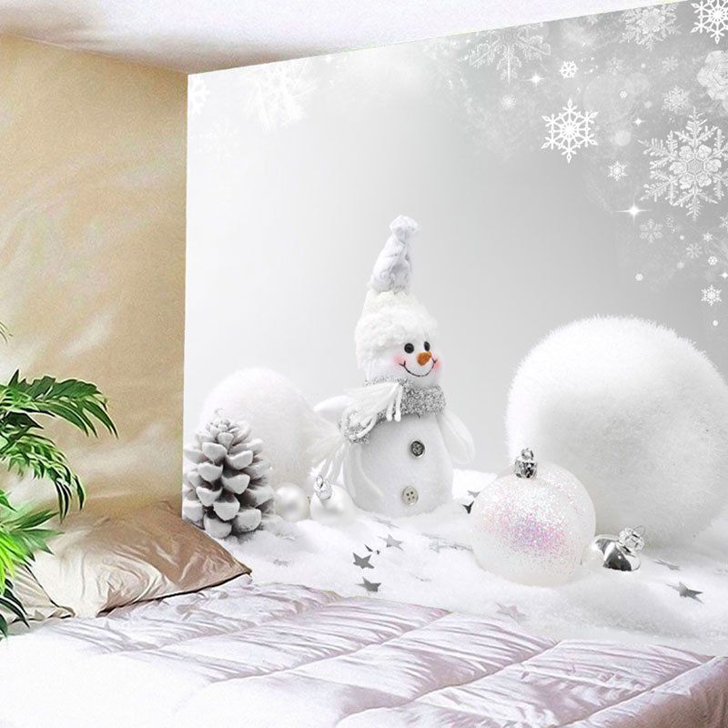 

Wall Art Christmas Snowman Snowball Tapestry, White