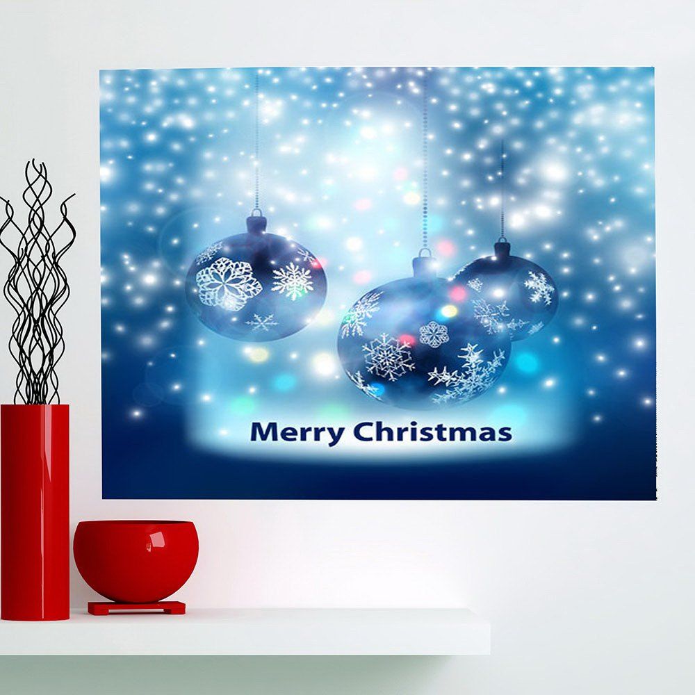 

Multifunction Christmas Snow Balls Pattern Wall Sticker, Blue