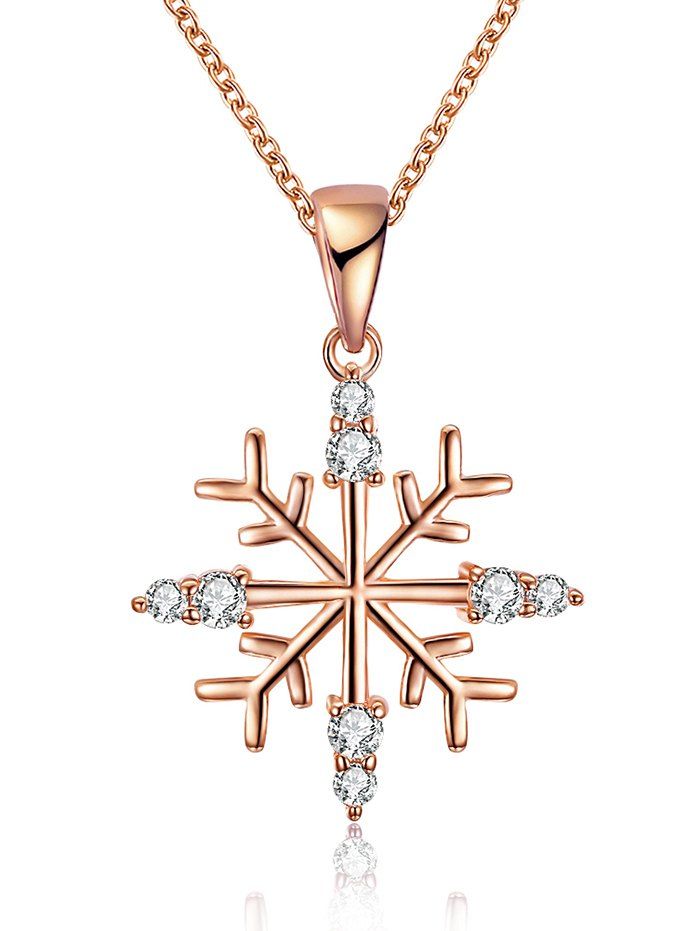 

Christmas Snowflake Design Drop Necklace, Golden
