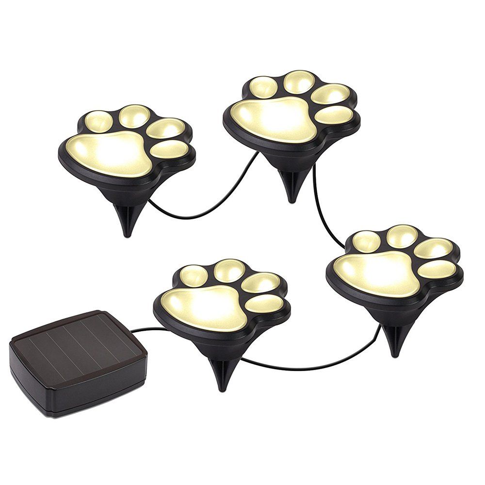 

Paw Shape Solar Garden Lights Set Outdoor Landscape Lighting for Lawn Decor, Warm white light