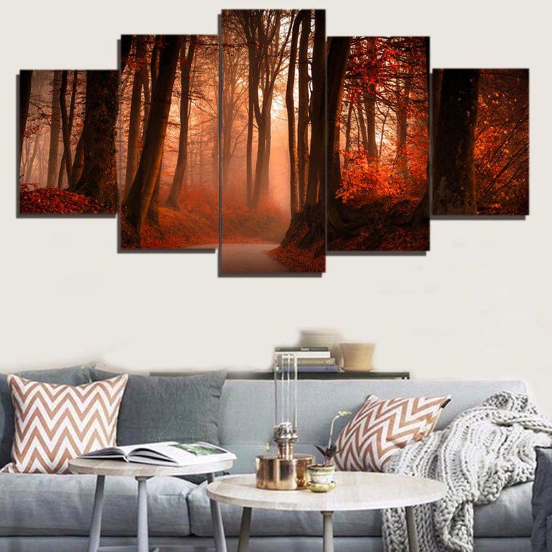 

Unframed Maple Forest Pattern Canvas Paintings, Brown