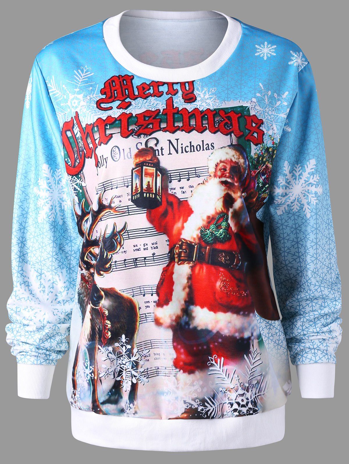 

Christmas Graphic Print Pullover Sweatshirt, Colormix