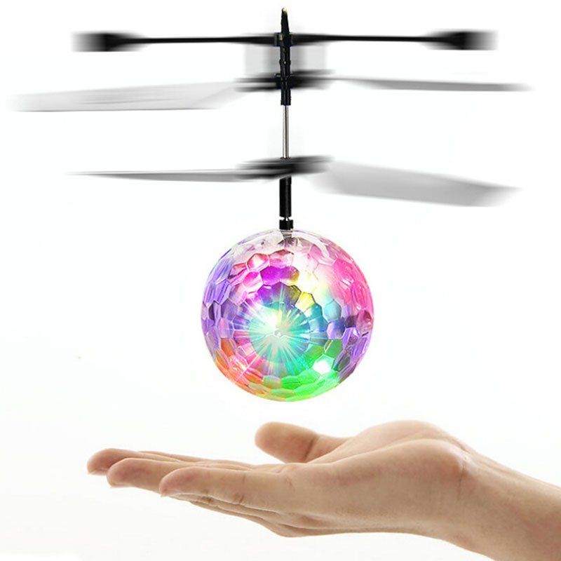 

Colorful Flashing LED Disco Ball Induction Helicopter Toy