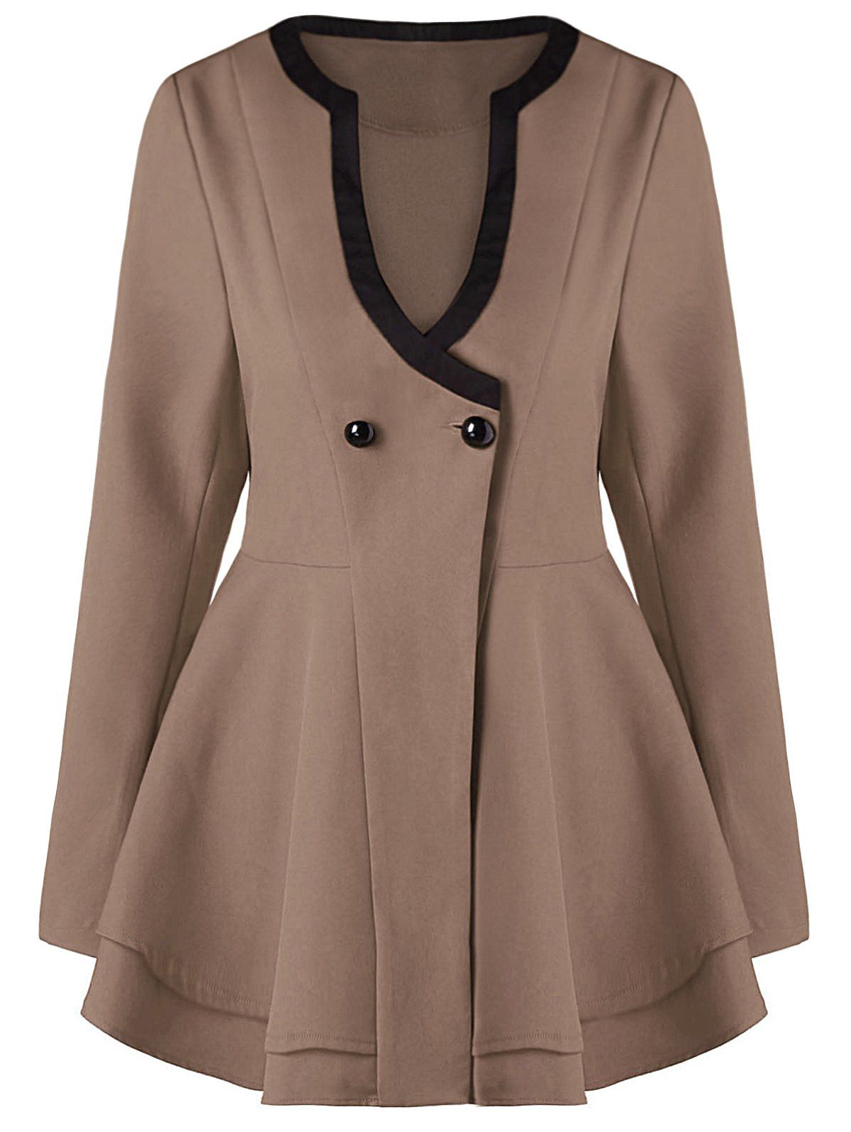 

Button Fit and Flare Coat, Khaki