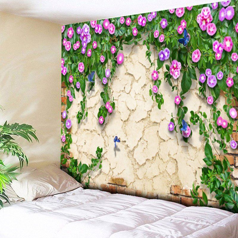 

Flower Print Mottled Wall Hanging Tapestry, Colormix