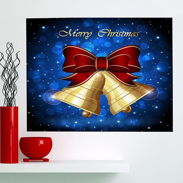 

Christmas Bells Patterned Multifunction Wall Art Painting, Blue and yellow