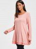 Scoop Neck Chiffon Trimmed Tunic Top -  