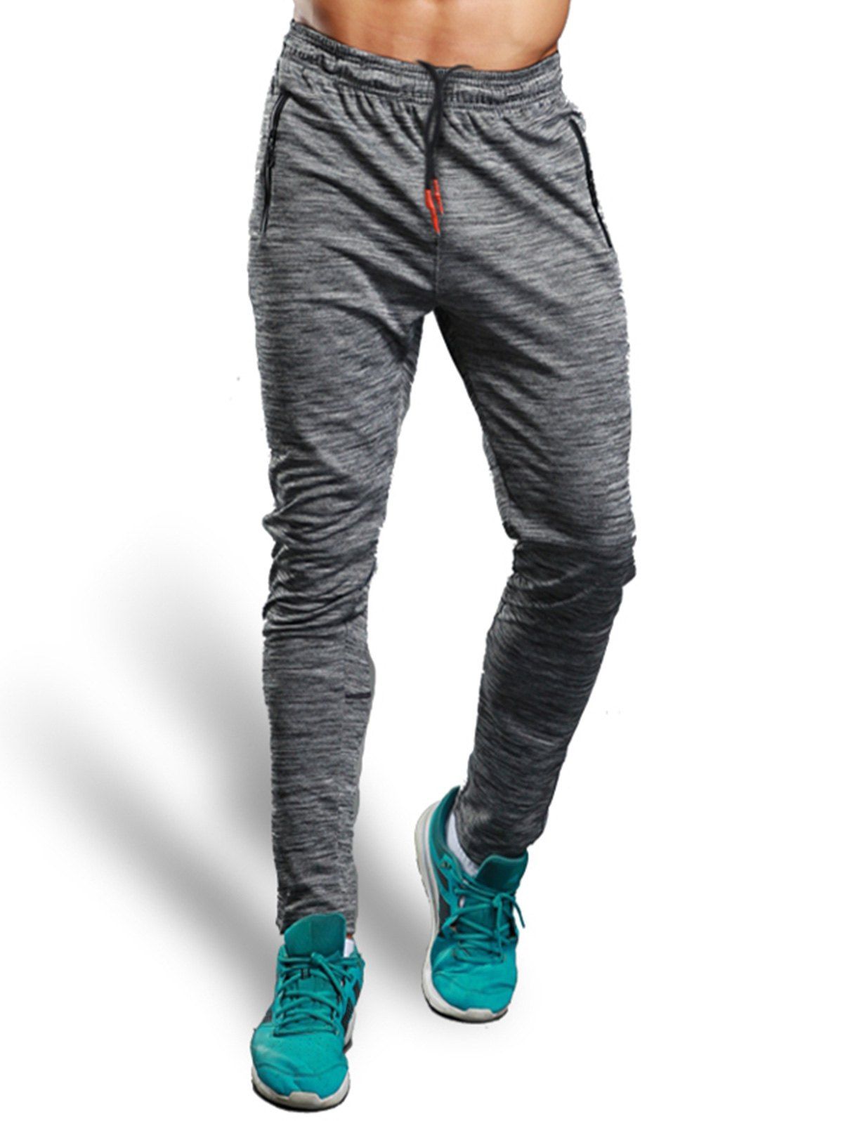 

Zip Pocket Straight Athletic Pants, Gray