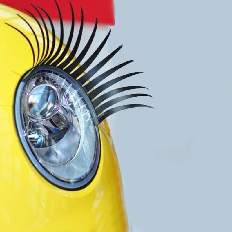 

Pair of Funny Car Headlight Eyelashes, Black