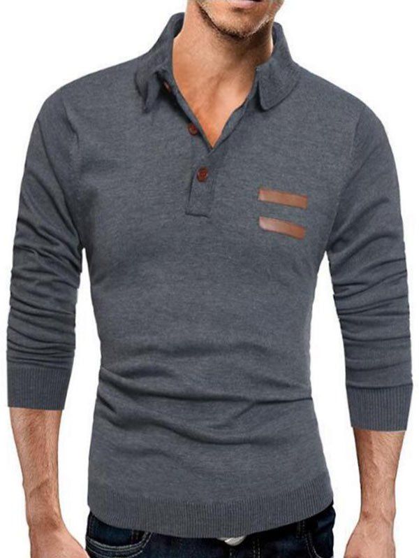 Hot Half Button Long Sleeve Sweater  