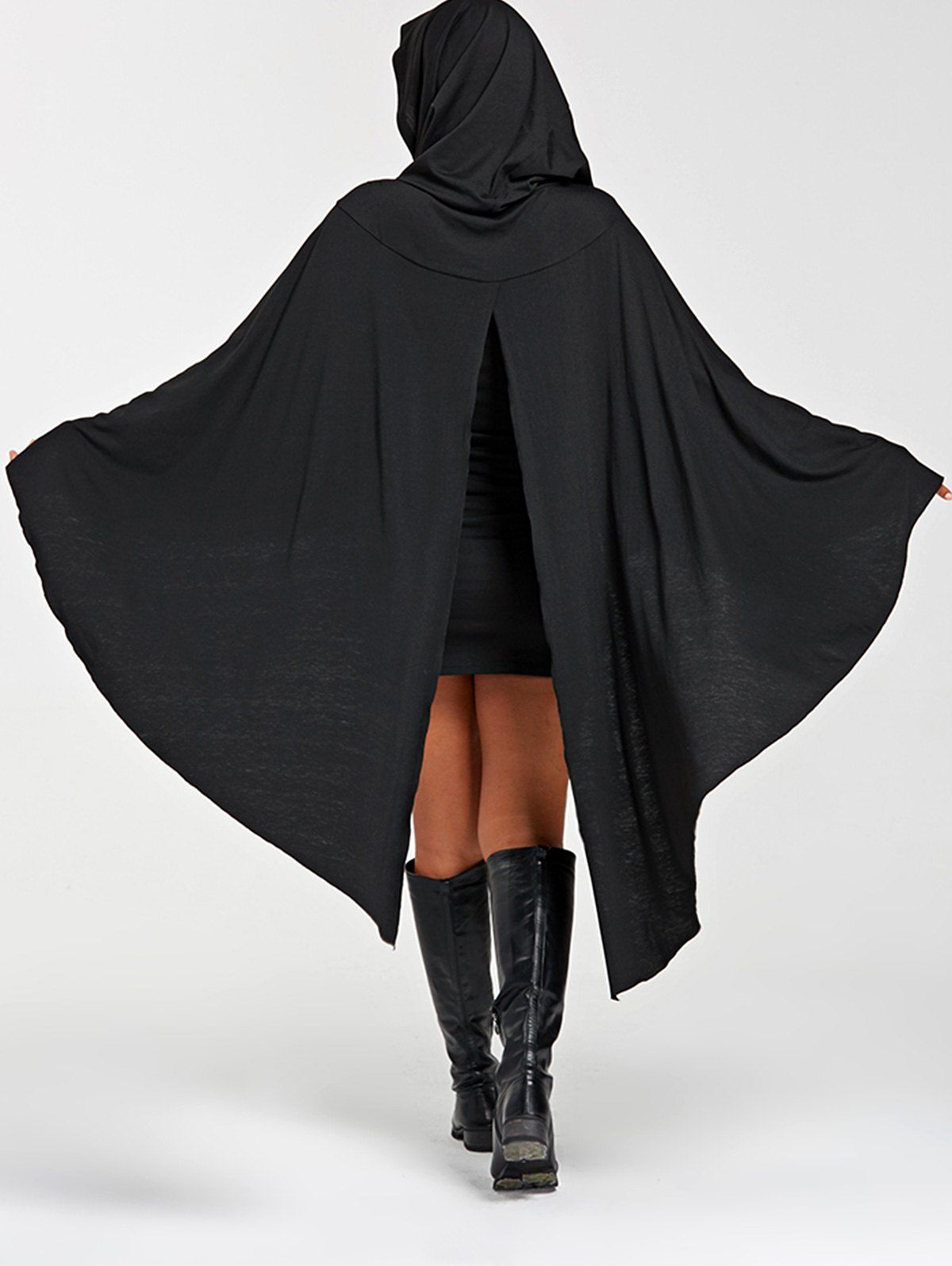 [20% OFF] Halloween Back Slit Hooded Cape Dress | Rosegal