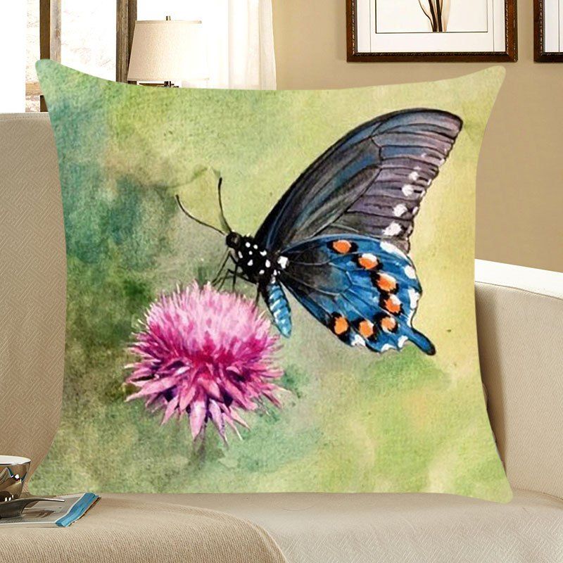 

Butterfly Printed Decorative Pillow Case, Colorful