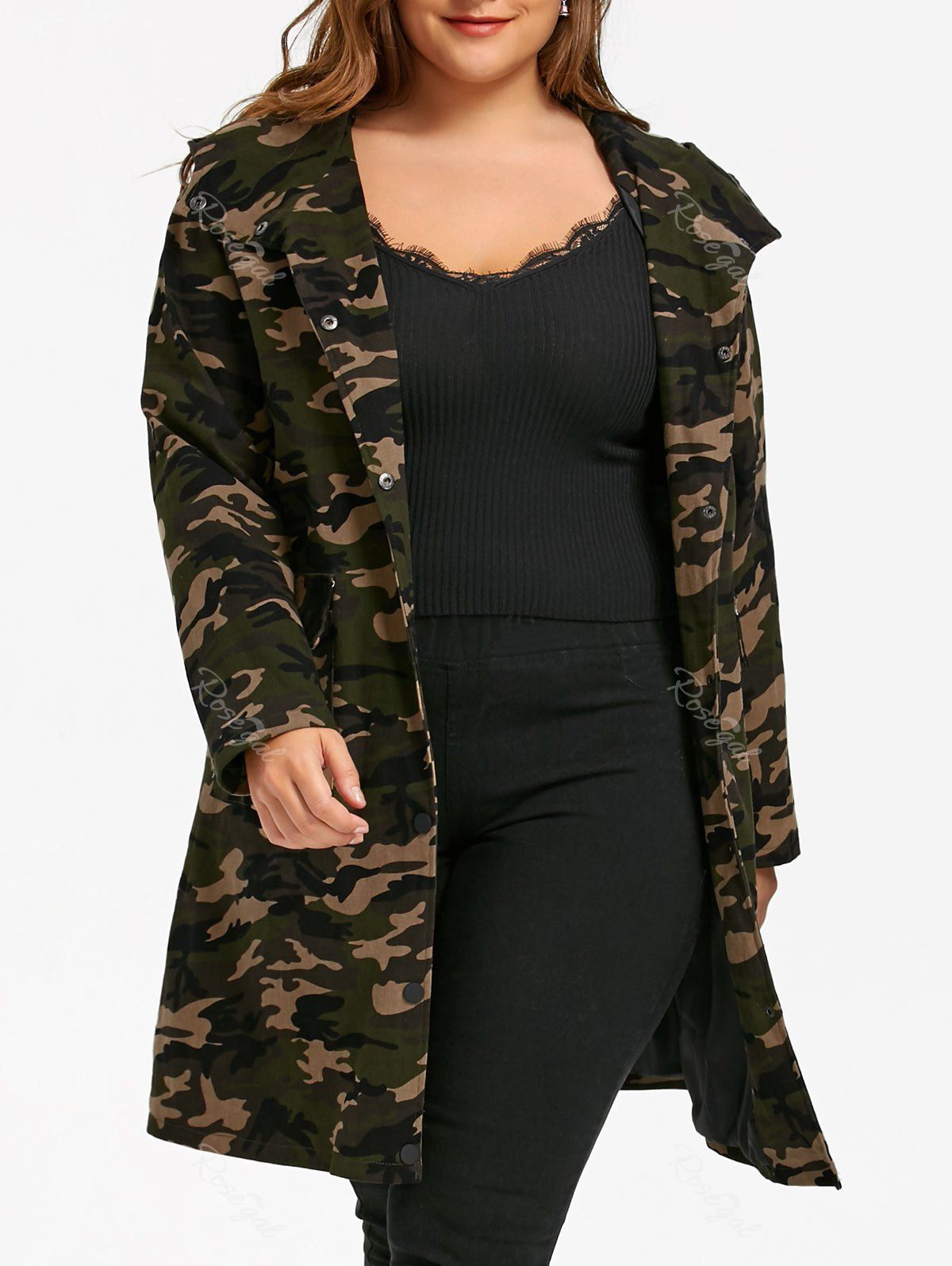 plus size camouflage jacket