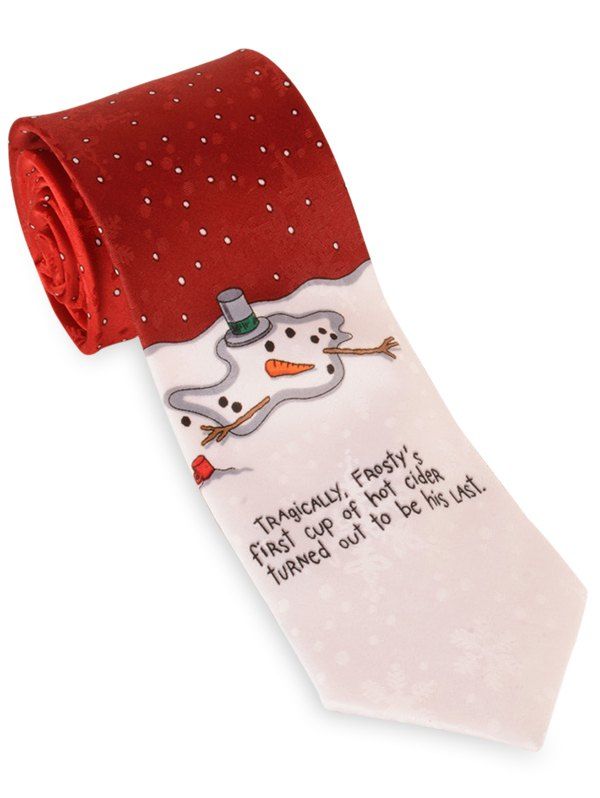 

8CM Width Letter Printed Christmas Necktie, Wine red