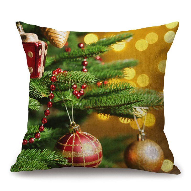 

Christmas Baubles Print Decorative Sofa Pillowcase, Colormix
