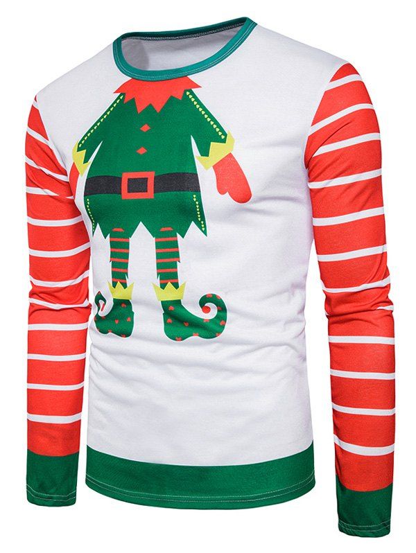 

Christmas Cartoon Figure Print Ugly T-shirt, Colormix