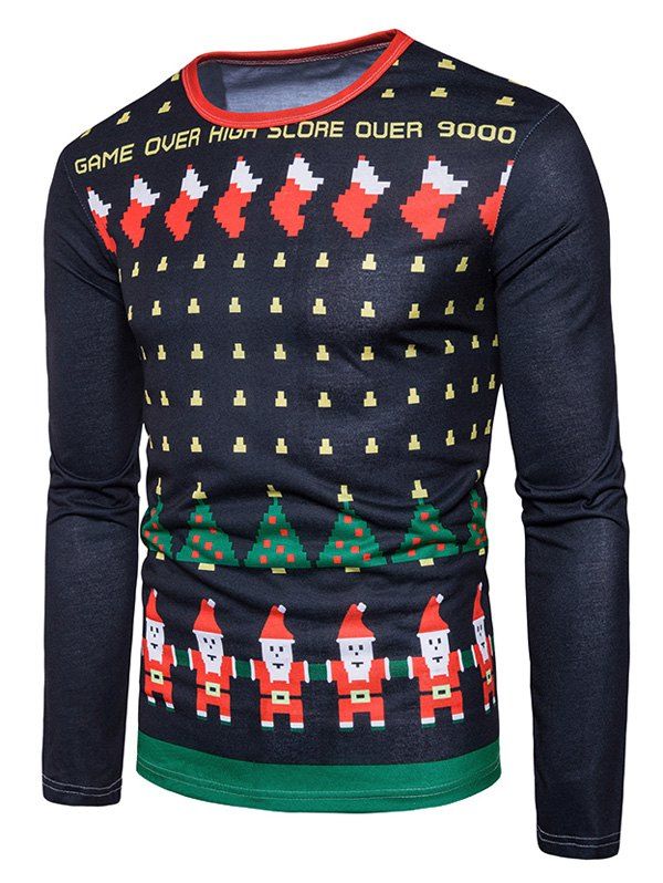 

Father Christmas Print Ugly T-shirt, Colormix