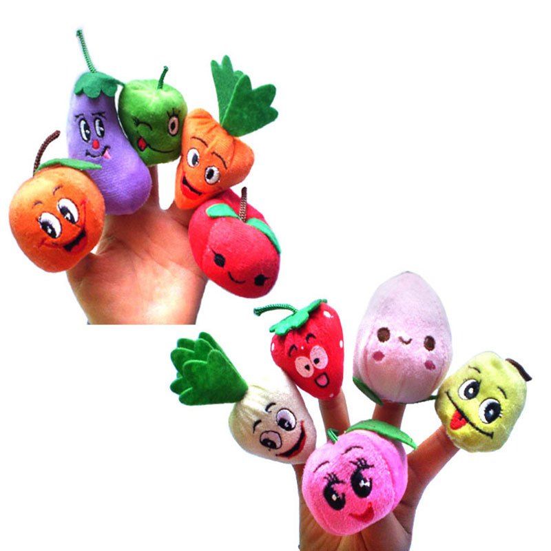 

10Pcs/Set Creative Fruit Vegetable Finger Puppets, Colorful
