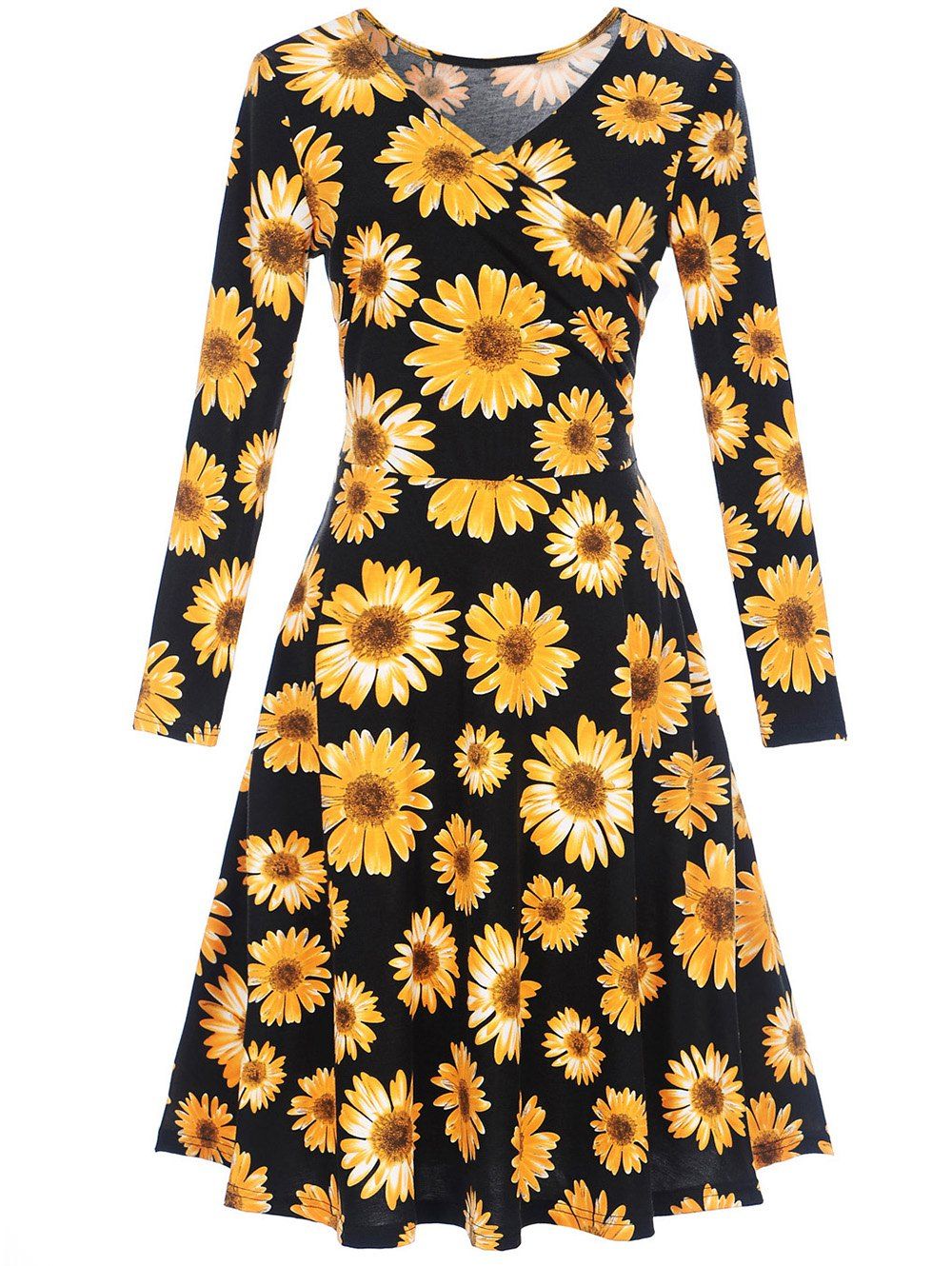 long sleeve sunflower dress