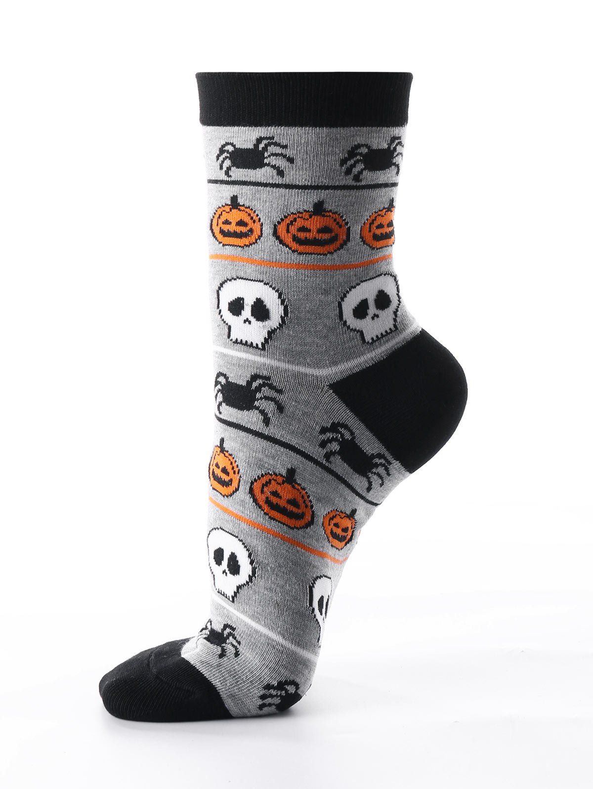 

Halloween Spider Pumpkin Skulls Ankle Socks, Gray