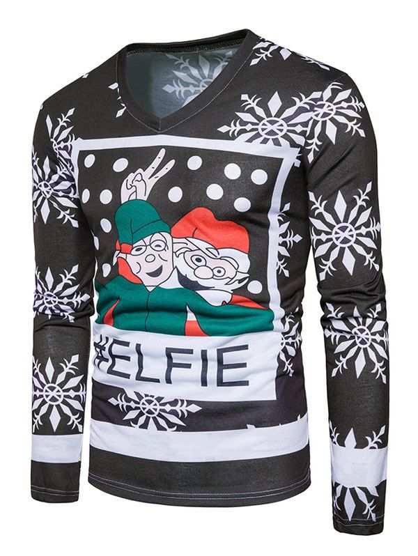 

Snowflake Christmas Santa Print Ugly T-shirt, Colormix