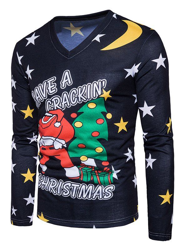 

Christmas Santa Star Print Ugly T-shirt, Colormix