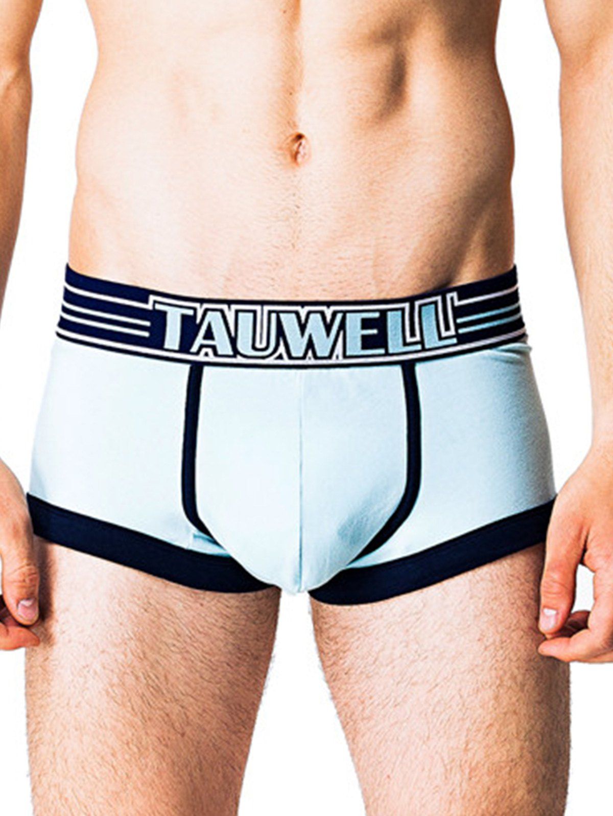 

Color Block Panel Pouch Design Elastic Waist Trunk, Cloudy