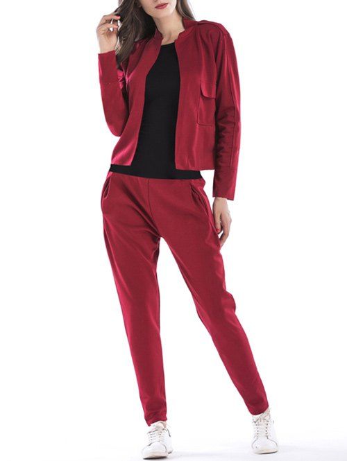 

Casual Sport Jacket and Pants, Wine red