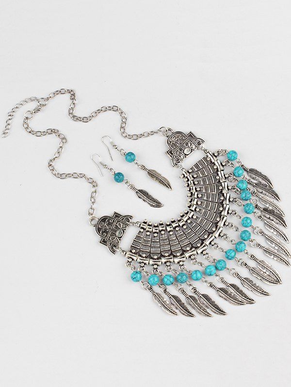 

Vintage Coin Style Alloy Choker Chain Necklace Earrings Set, Silver