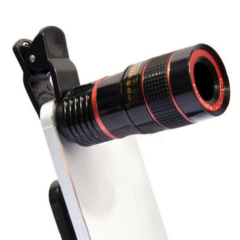 

Universal 8X Optical Zoom Telescope Clip Mobile Phone Telescope, Black