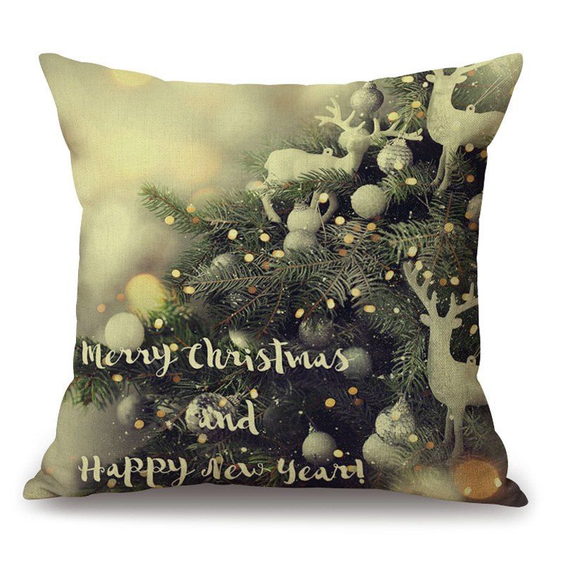 

Christmas Graphic Decorative Thick Pillowcase, Colormix