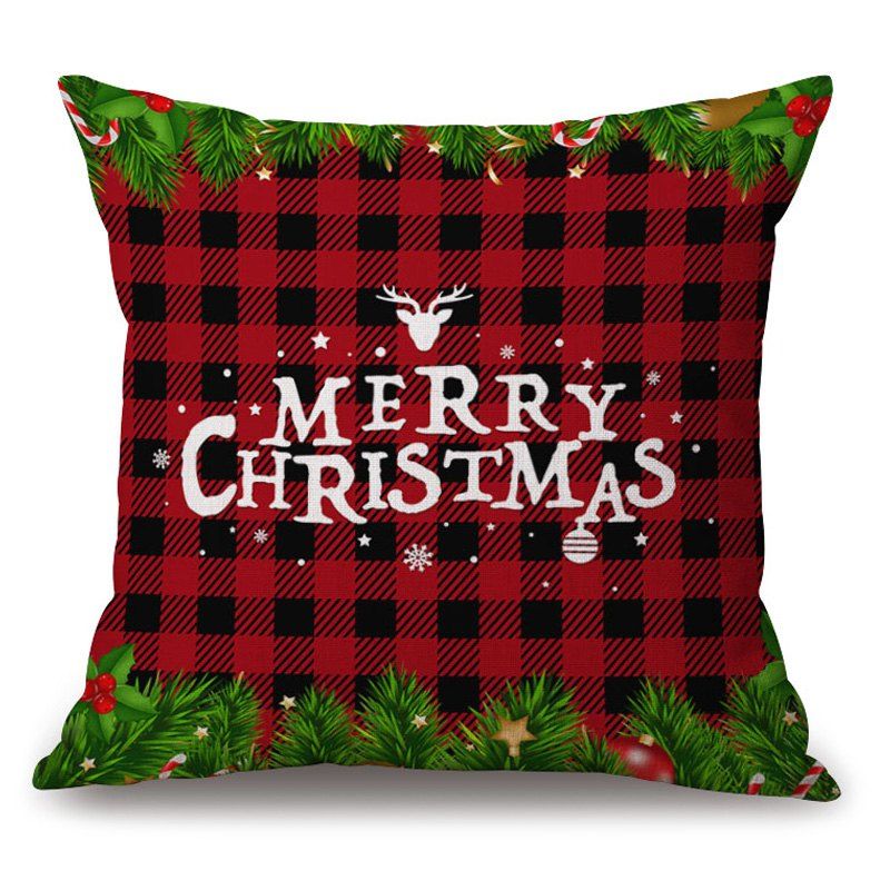 

Plaid Letter Print Decorative Thick Pillowcase