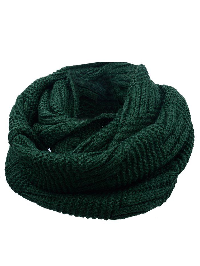 

Vintage Thicken Ribbed Chunky Knit Scarf, Green