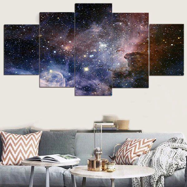 

Galaxy Starry Printed Unframed Split Canvas Paintings, Colorful