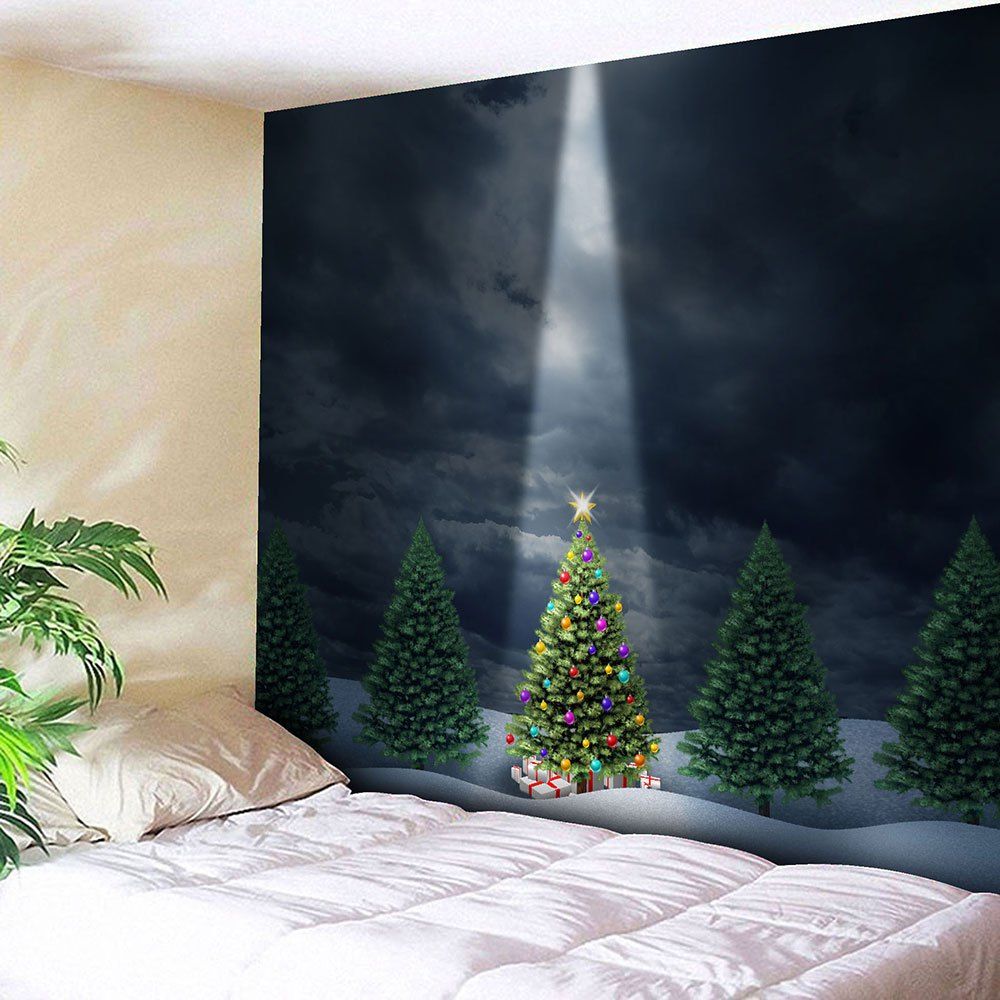 

Wall Hanging Christmas Tree Printed Bedroom Tapestry, Colormix