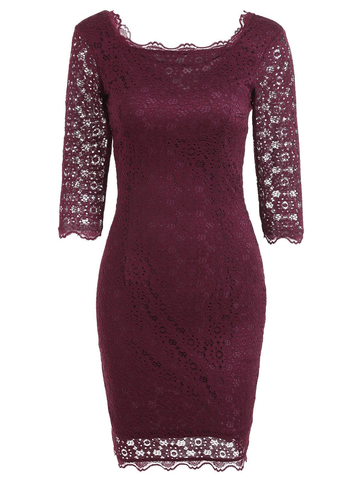 [42% OFF] Cut Out Lace Party Bodycon Dress | Rosegal
