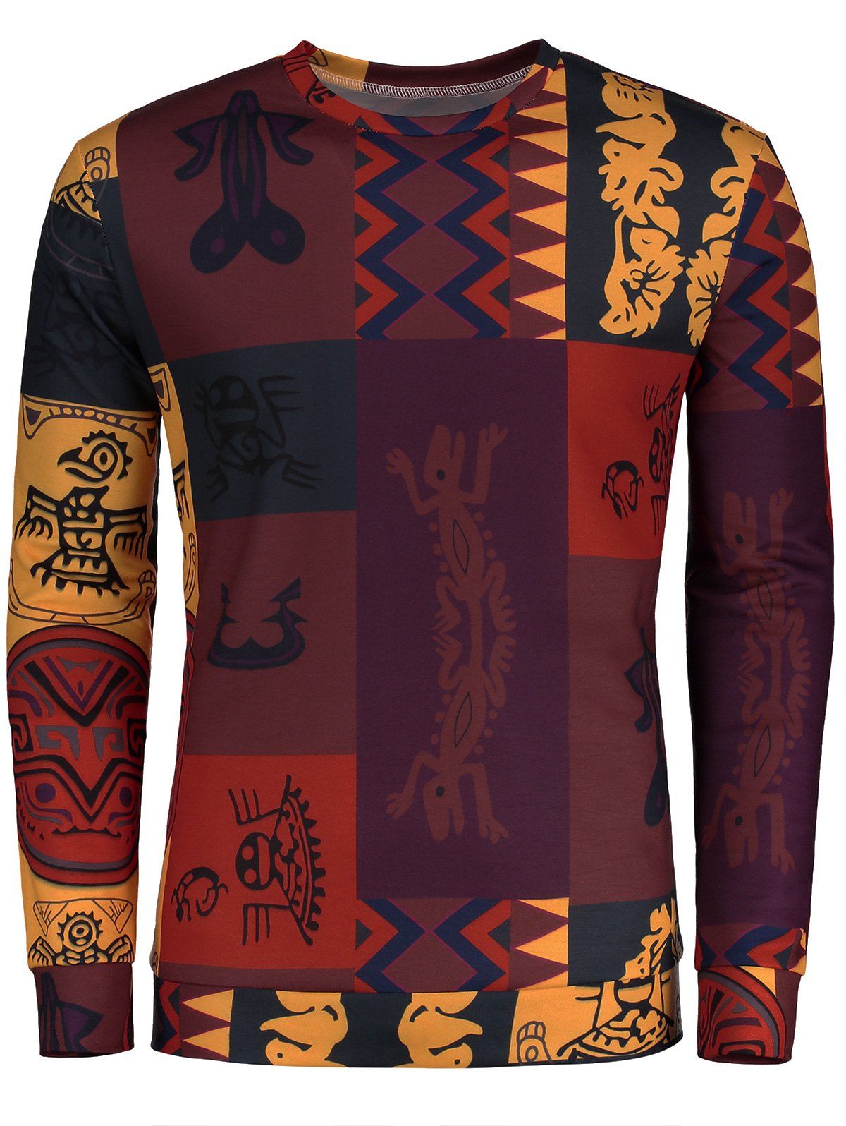 casual totem print long sleeve shirt