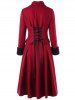 Double Breasted Lace Up Capelet Dress Coat -  